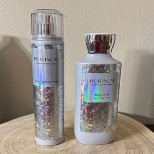 New Bath & Body works Platinum fragrance mist & Body wash.